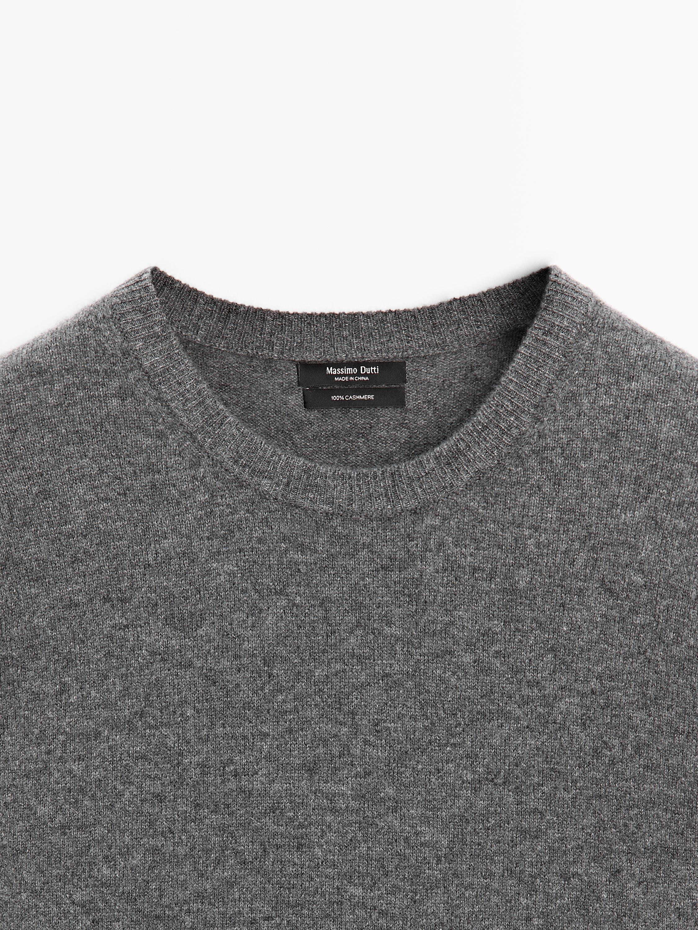 Knit 100% cashmere crew neck sweater